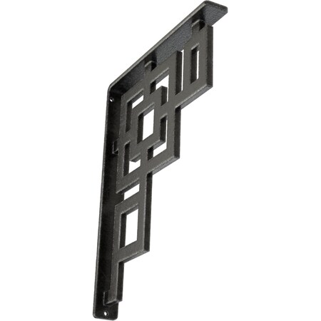 Eris Wrought Iron Bracket, (Single Center Brace), Antiqued Pewter 1 1/2W X 10D X 12H